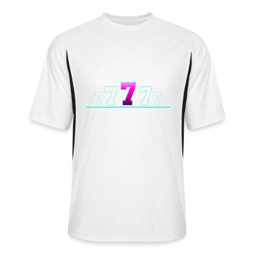 Number 7 in Magenta: Varsity Font - Men’s Cooling Performance Color Blocked Jersey