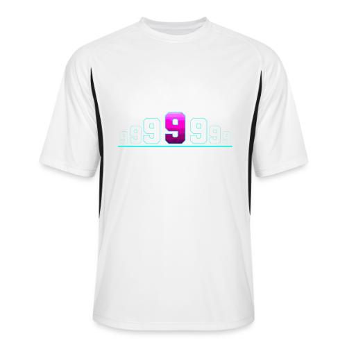 Number 9 in Magenta: Varsity Font - Men’s Cooling Performance Color Blocked Jersey