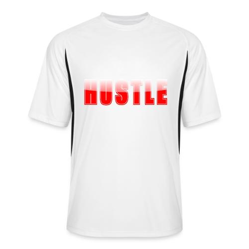 HUSTLE Bold Red Motivational Typography Design - Men’s Cooling Performance Color Blocked Jersey