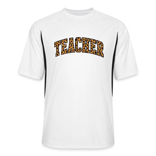 Leopard Print Teacher Typography - Men’s Cooling Performance Color Blocked Jersey