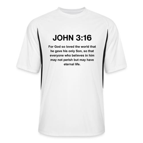 John 3:16 Christian Apparel – Bible Verse Clothing - Men’s Cooling Performance Color Blocked Jersey