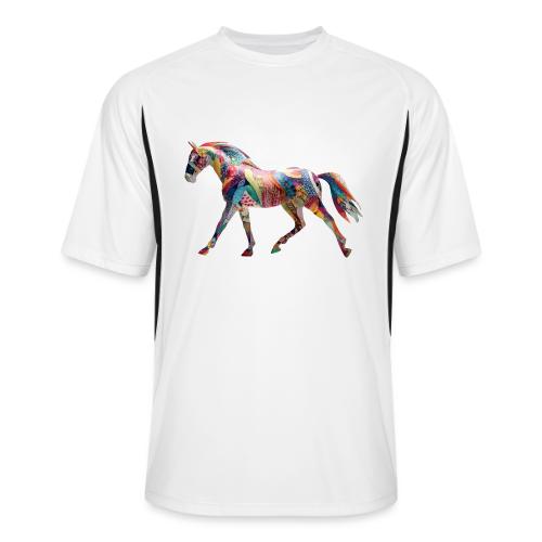 Colorful Abstract Horse Art Design - Men’s Cooling Performance Color Blocked Jersey