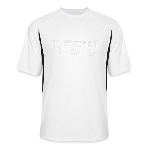 Minimalist Hanging Cats Line Art - Cute Kittens - Men’s Cooling Performance Color Blocked Jersey
