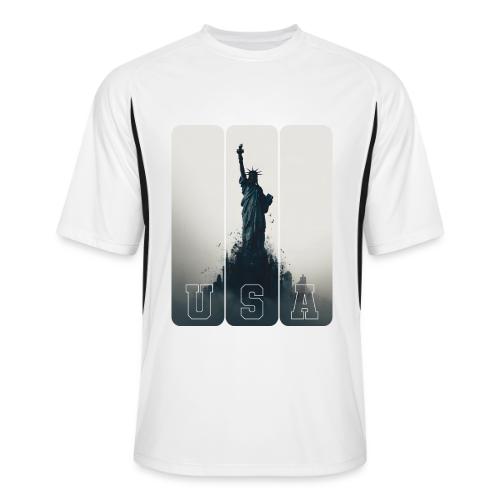 USA: Liberty Rising Over Manhattan - Men’s Cooling Performance Color Blocked Jersey
