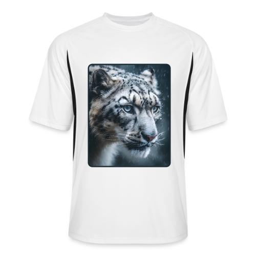 Snow Leopard Blue Eyes Design - Men’s Cooling Performance Color Blocked Jersey