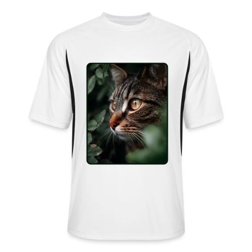 Tabby Cat Jungle Eyes Design - Men’s Cooling Performance Color Blocked Jersey