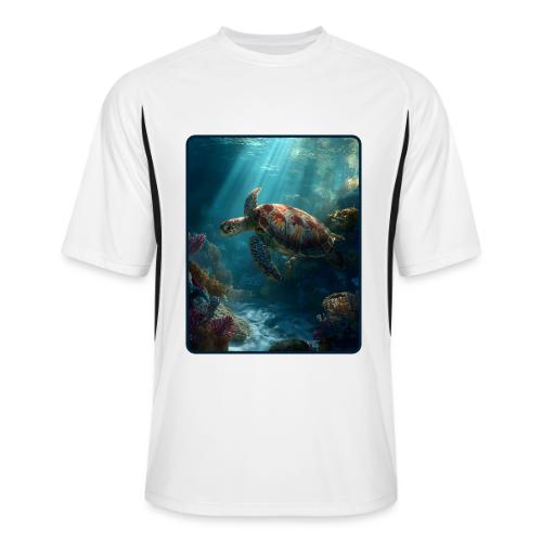 Sea Turtle Coral Reef Design - Men’s Cooling Performance Color Blocked Jersey