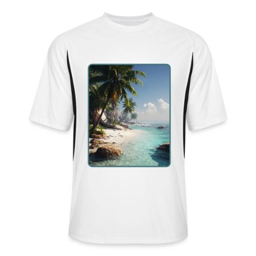 Tropical Beach Paradise Palm Design - Men’s Cooling Performance Color Blocked Jersey