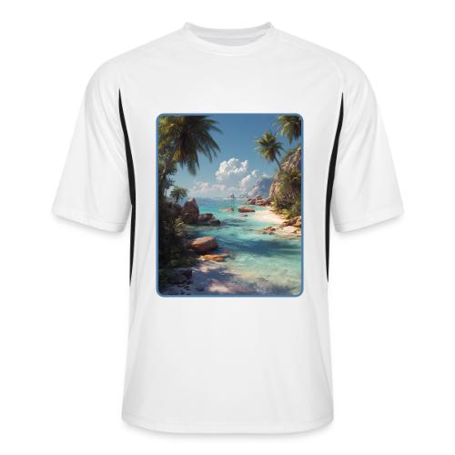 Tropical Island Paradise Ocean Design - Men’s Cooling Performance Color Blocked Jersey