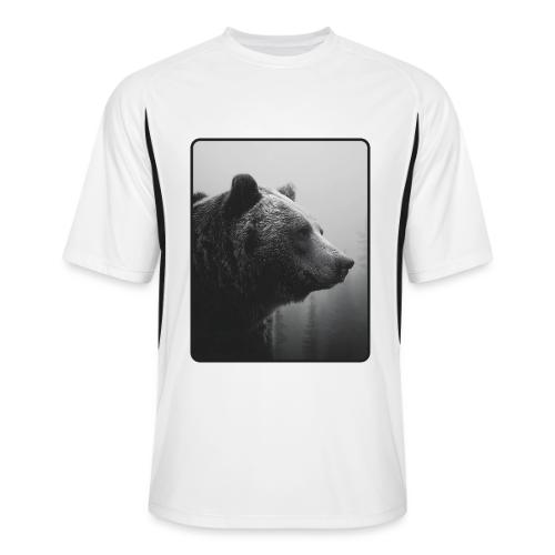 Grizzly Bear Black White Portrait Design - Men’s Cooling Performance Color Blocked Jersey