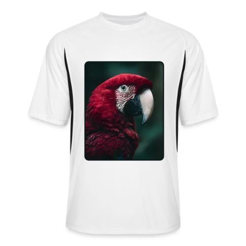 Red Green Macaw Bird Portrait Design - Men’s Cooling Performance Color Blocked Jersey