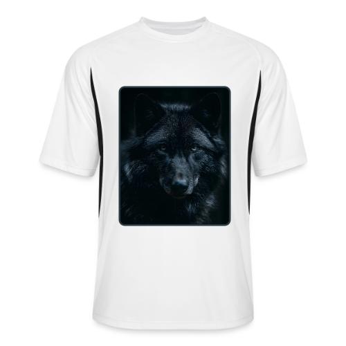Black Wolf Intense Eyes Portrait Design - Men’s Cooling Performance Color Blocked Jersey