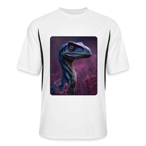 Blue Velociraptor Portrait Design - Men’s Cooling Performance Color Blocked Jersey