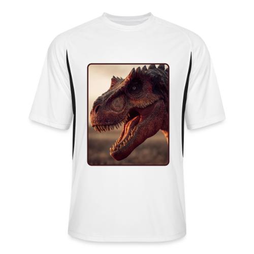 T Rex Roaring Close-Up Design - Men’s Cooling Performance Color Blocked Jersey