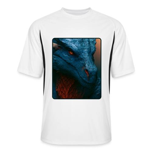Turquoise Dragon Fire Eye Design - Men’s Cooling Performance Color Blocked Jersey