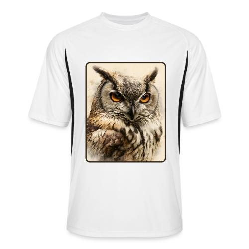 Great Horned Owl Watercolor Design - Men’s Cooling Performance Color Blocked Jersey