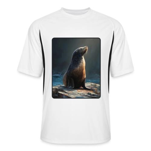 Fur Seal Artistic Shore Portrait Design - Men’s Cooling Performance Color Blocked Jersey
