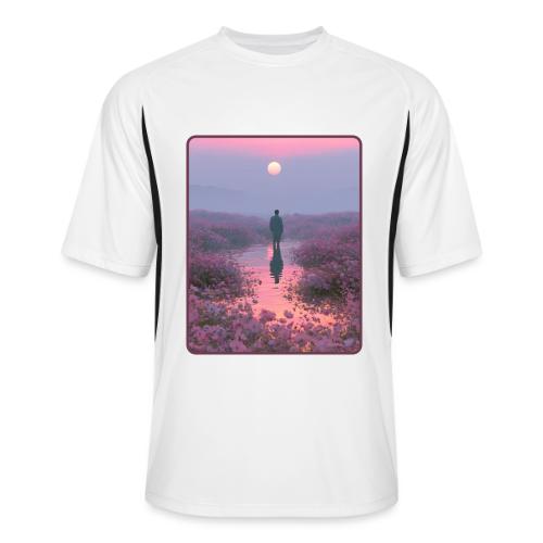 Ethereal Sunset Flower Field Art - Men’s Cooling Performance Color Blocked Jersey