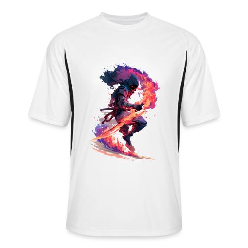 Flaming Ninja Warrior Fantasy Design - Men’s Cooling Performance Color Blocked Jersey