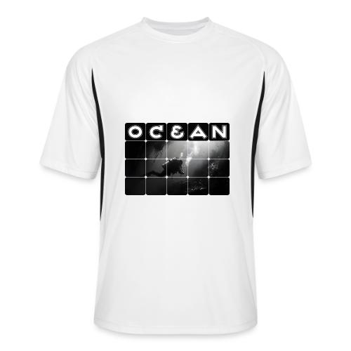 Ocean: Monochrome descent of a scuba diver - Men’s Cooling Performance Color Blocked Jersey