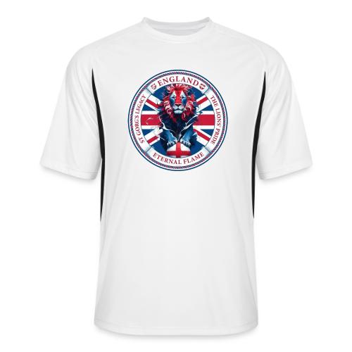 England Lion Emblem T Shirt, Flag Pride Gift - Men’s Cooling Performance Color Blocked Jersey