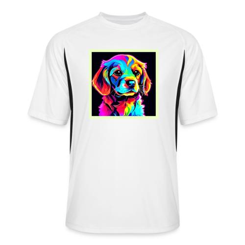 Rainbow Dog Portrait Art - Men’s Cooling Performance Color Blocked Jersey