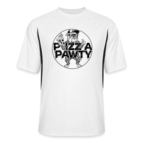Pizza Pawty Bulldog T-Shirt | Funny Dog Pizza Tee - Men’s Cooling Performance Color Blocked Jersey