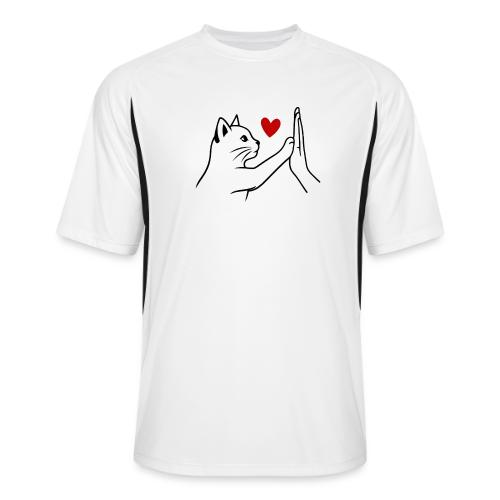 Cat Lover High-Five T-Shirt - Men’s Cooling Performance Color Blocked Jersey