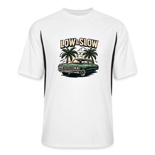 Classic Lowrider Car | Low & Slow Retro T-Shirt - Men’s Cooling Performance Color Blocked Jersey