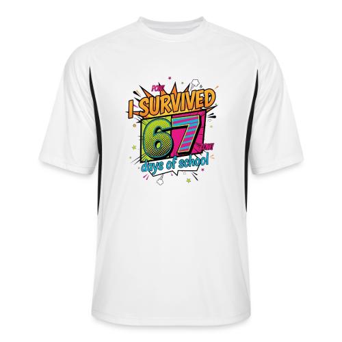 I Survived 67 Days of School T-Shirt – Funny Teach - Men’s Cooling Performance Color Blocked Jersey
