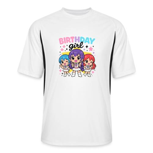 Cute Chibi Birthday Idol Girls - Men’s Cooling Performance Color Blocked Jersey