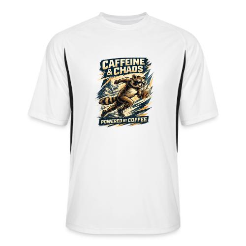 Funny Caffeine Chaos Raccoon Coffee Lover Morning - Men’s Cooling Performance Color Blocked Jersey