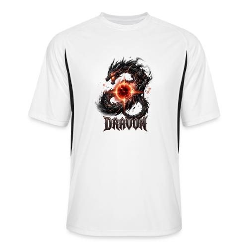 Dravon Fire Dragon Dark Fantasy Graphic T-Shirt - Men’s Cooling Performance Color Blocked Jersey