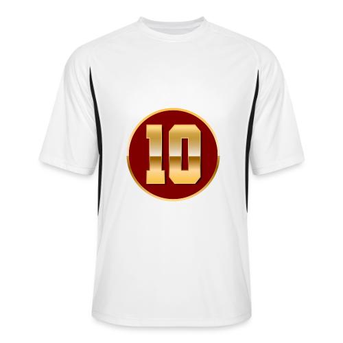 Number 10 in Gold Varsity Font - Men’s Cooling Performance Color Blocked Jersey
