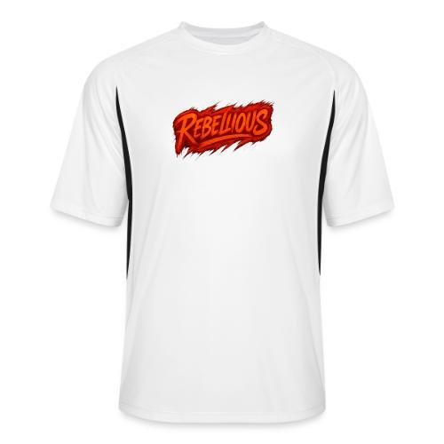 Rebellious Graffiti Neon Orange Streetwear T-Shirt - Men’s Cooling Performance Color Blocked Jersey