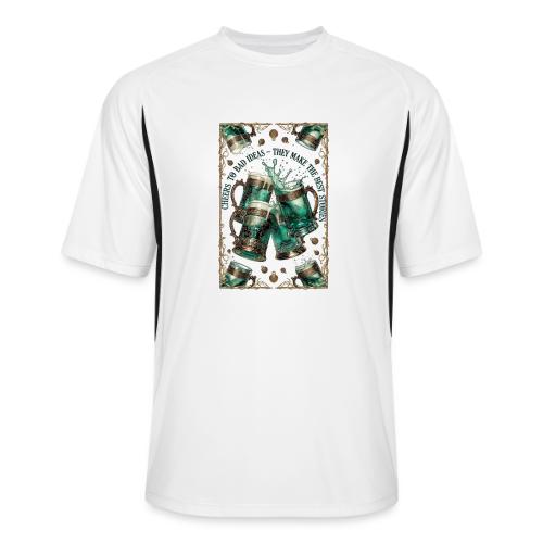 Cheers to Bad Ideas Tankards Graphic Tee - Men’s Cooling Performance Color Blocked Jersey