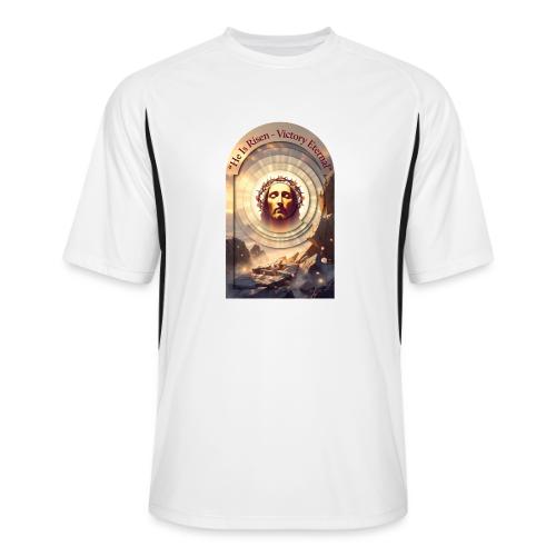 Easter He Is Risen Sacred Face T Shirt, wife Gift - Men’s Cooling Performance Color Blocked Jersey