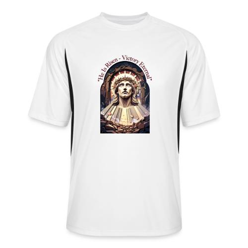 Easter He Is Risen Face of Christ T Shirt, Gift - Men’s Cooling Performance Color Blocked Jersey