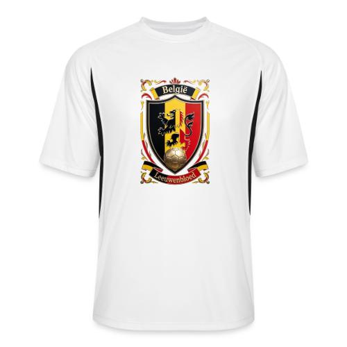 Belgium Lion Crest T-Shirt, Belgian Flag Gift - Men’s Cooling Performance Color Blocked Jersey
