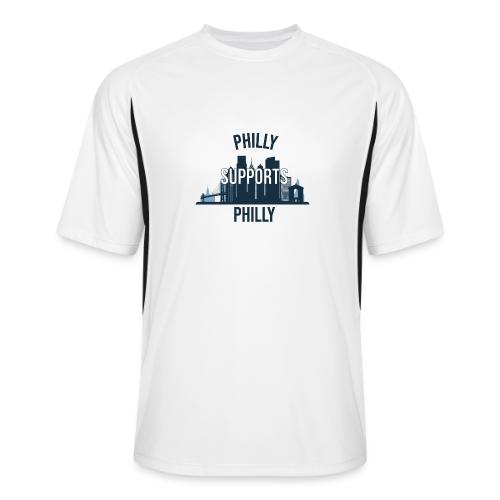 Philly Supports Philly skyline blue transparentbg - Men’s Cooling Performance Color Blocked Jersey