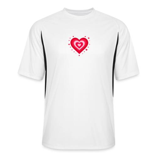 Layered Red & Pink Heart – Cute Valentine Love - Men’s Cooling Performance Color Blocked Jersey