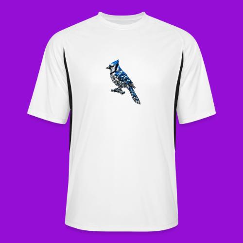 Silver Blue Jay on Perch + Flight Stages 2-print - Men’s Cooling Performance Color Blocked Jersey