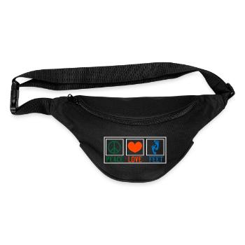 Peace Love Feet for Cute Feet Lovers - Fanny Pack  - black - Front