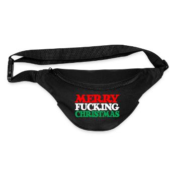 MERRY FUCKING CHRISTMAS funny cursing holidays bah - Fanny Pack  - black - Front
