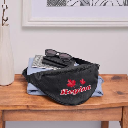 Regina with two red maple leaves - Fanny Pack 