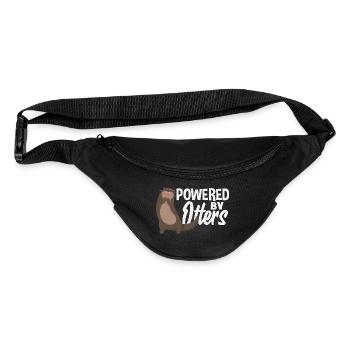 Powered By Sea Otter Cartoon - Fanny Pack  - black - Front
