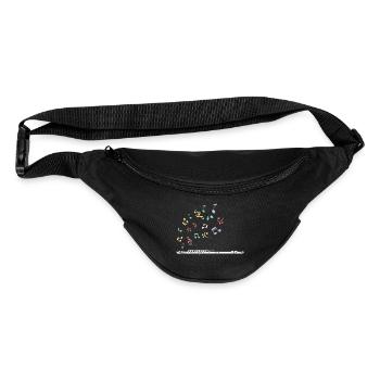 Classical Musical Instrument Flutist Flute - Fanny Pack  - black - Front