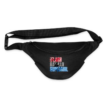 The Flash Lettering With Batman And Supergirl - Fanny Pack  - black - Front