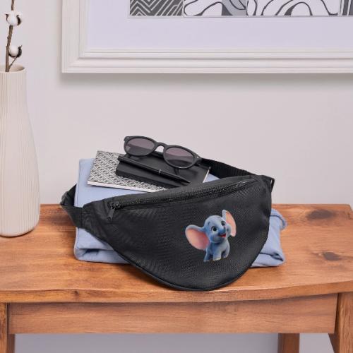 Playful Baby Elephant with Big Eyes - Fanny Pack 
