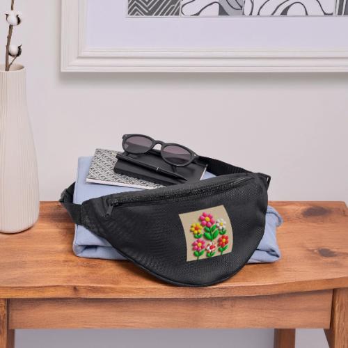 3D Flowers and Butterflies in Amber, Floral Design - Fanny Pack 
